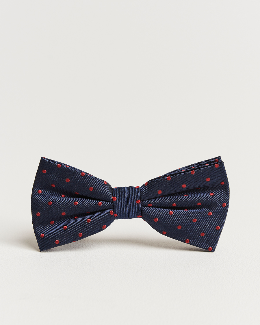 Herre | Amanda Christensen Dot Pre Tie Silk Navy/Wine | Amanda Christensen | Dot Pre Tie Silk Navy/Wine