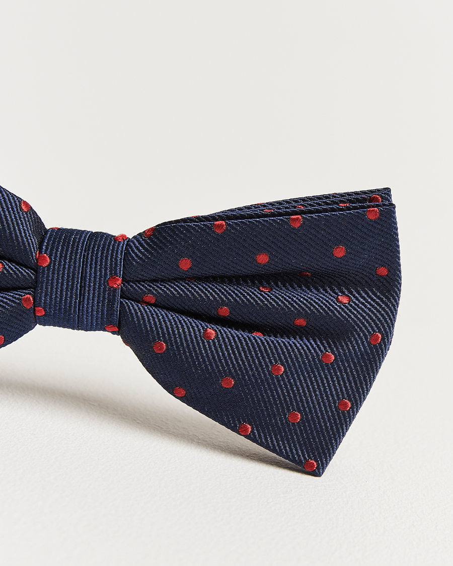 Herre | Amanda Christensen Dot Pre Tie Silk Navy/Wine | Amanda Christensen | Dot Pre Tie Silk Navy/Wine
