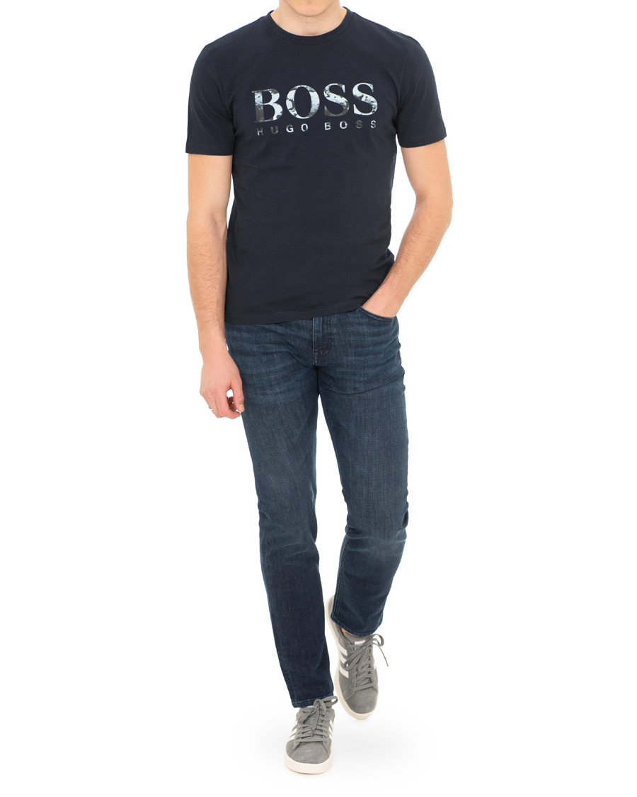 Herre | T-Shirts | BOSS ORANGE | BOSS Casual Tauch Logo Tee Navy