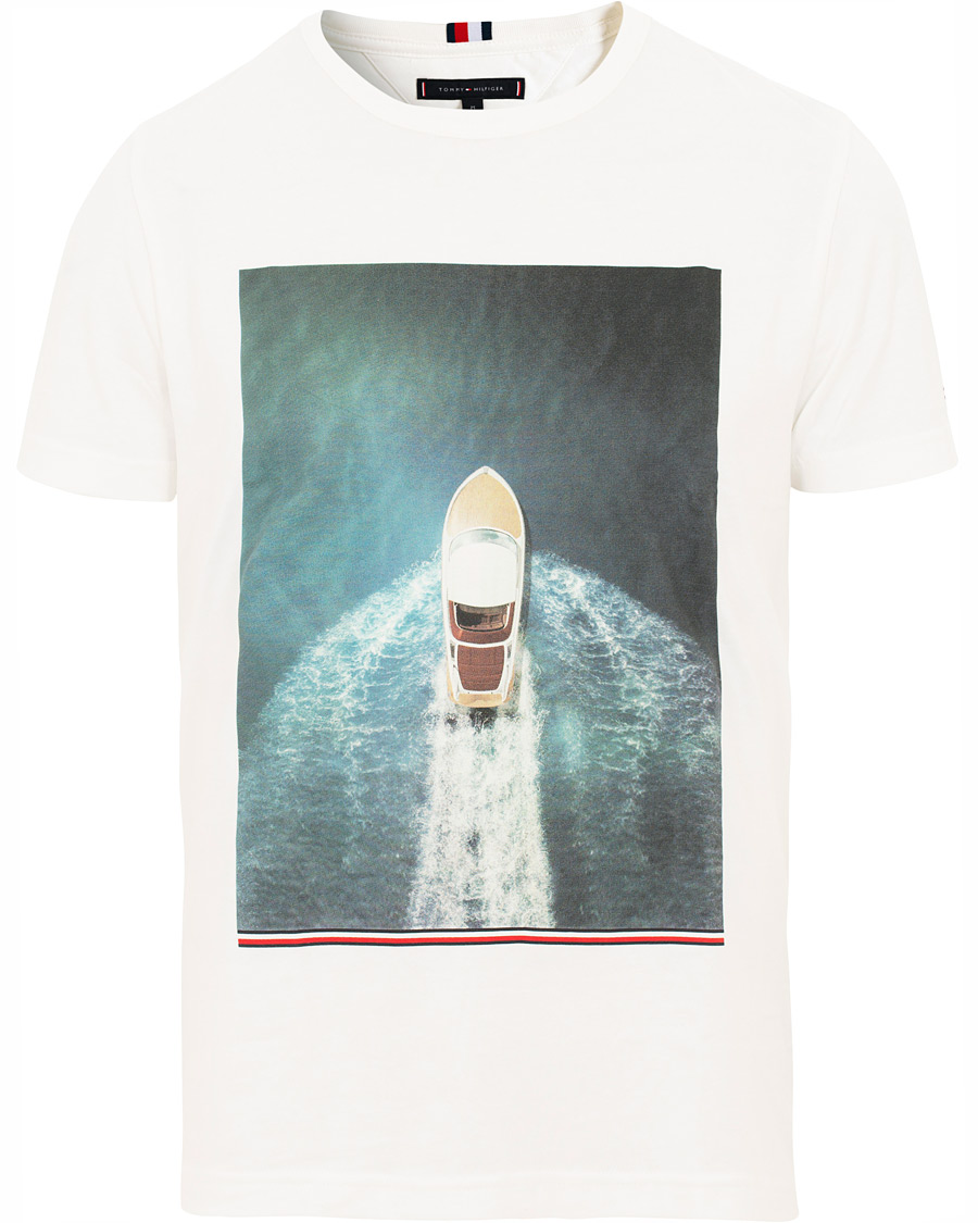 Herre | T-Shirts | Tommy Hilfiger | Summer Photo Printed Crew Neck Tee Snow White