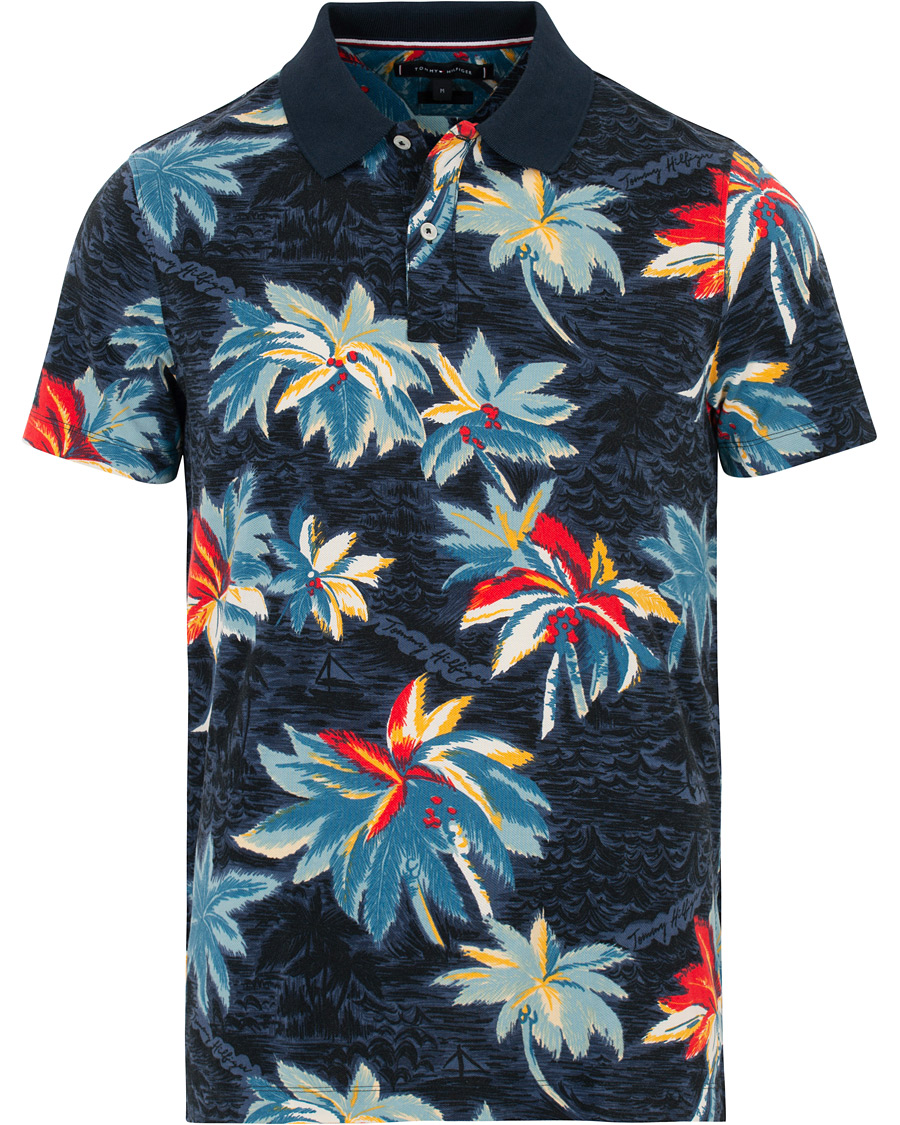 Herre | Pikéer | Tommy Hilfiger | All Over Flower Print Polo Vintage Indigo