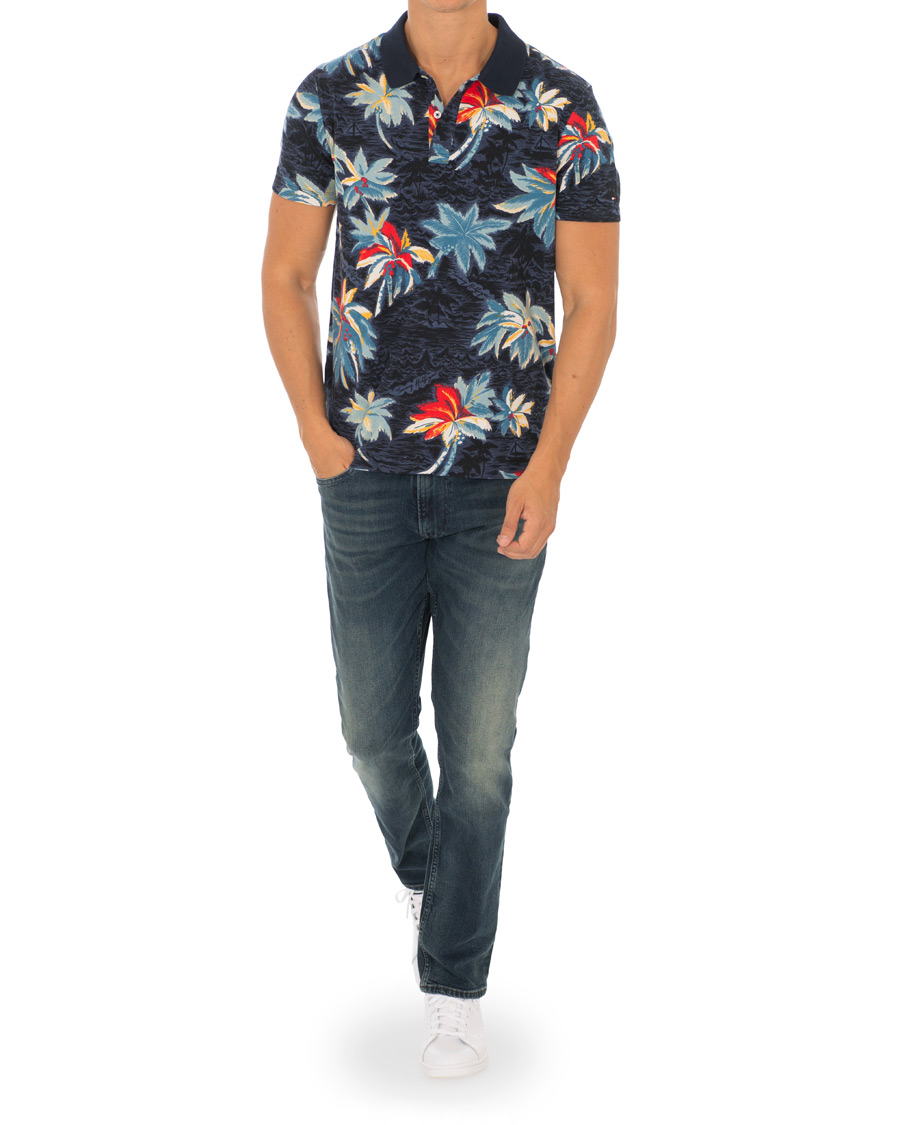 Herre | Pikéer | Tommy Hilfiger | All Over Flower Print Polo Vintage Indigo