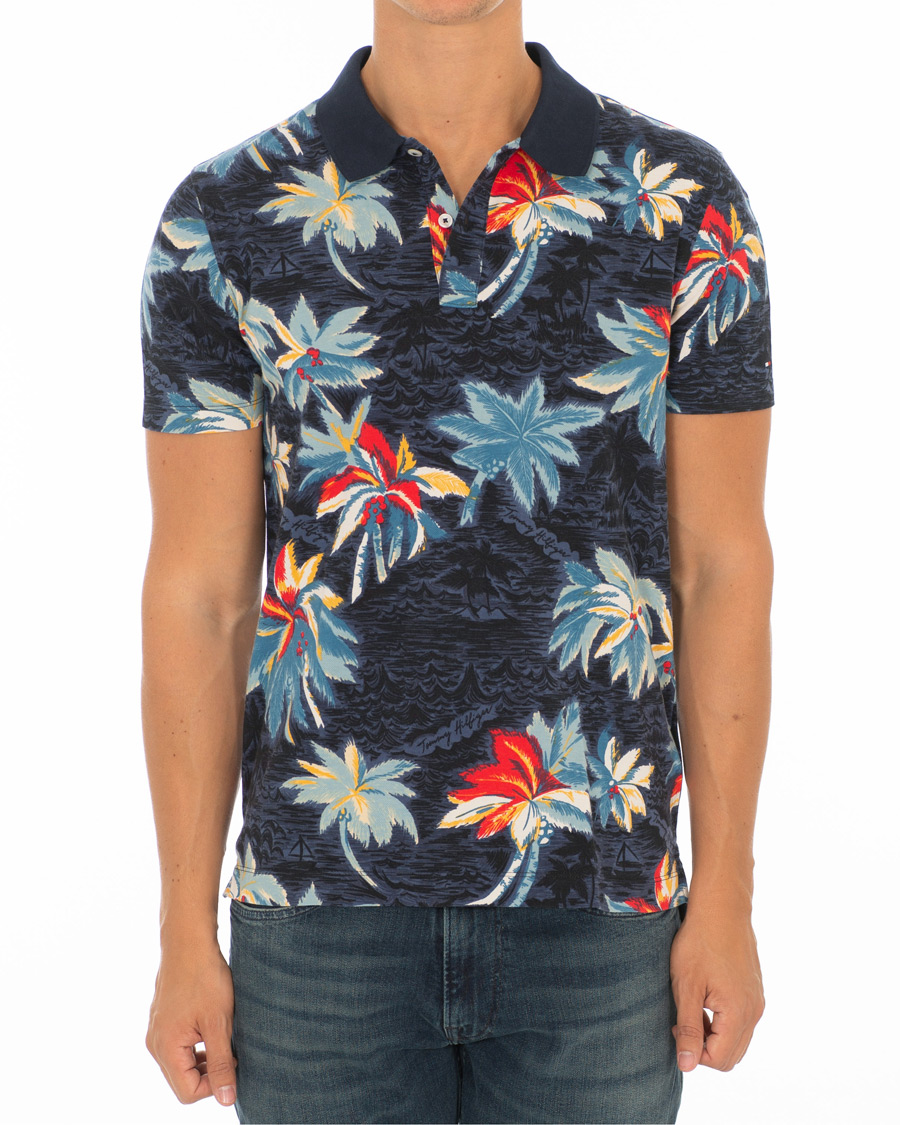 Herre | Pikéer | Tommy Hilfiger | All Over Flower Print Polo Vintage Indigo