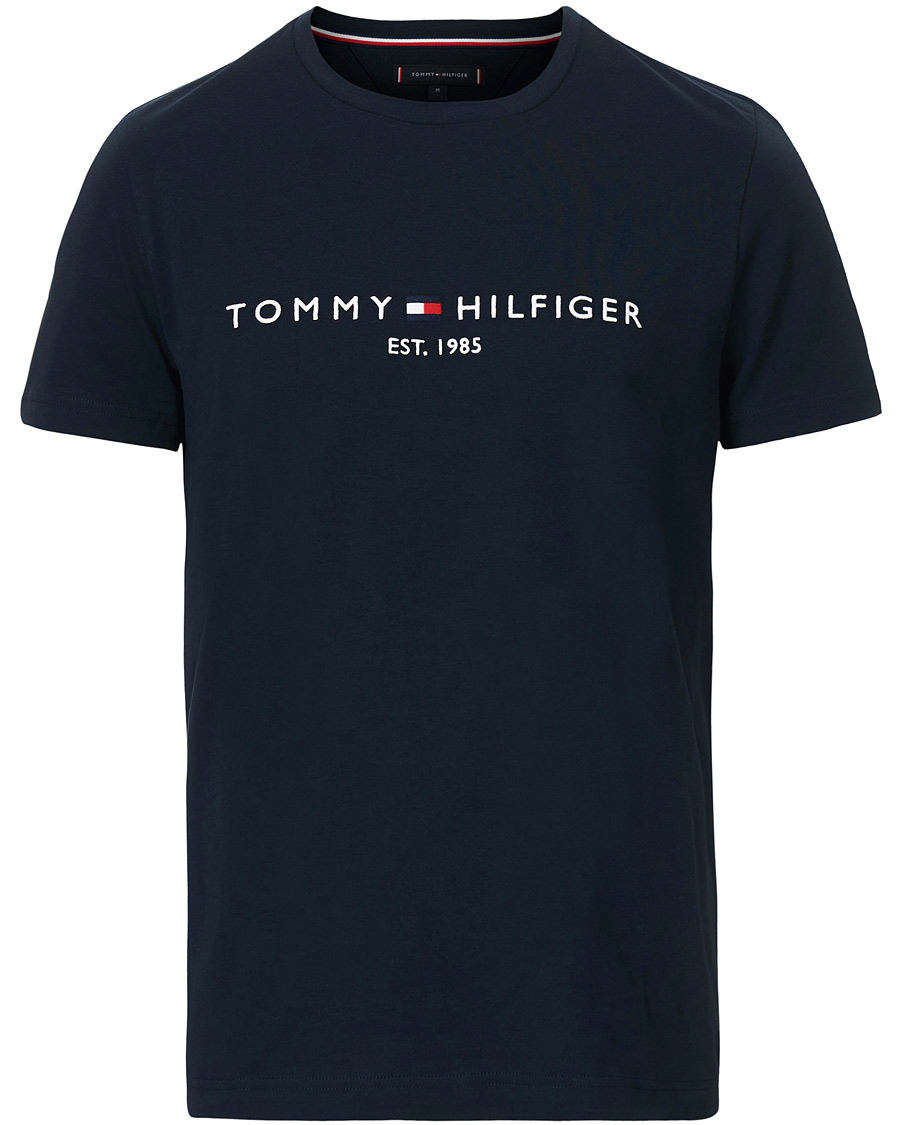 Herre | T-Shirts | Tommy Hilfiger | Logo Crew Neck Tee Sky Captain