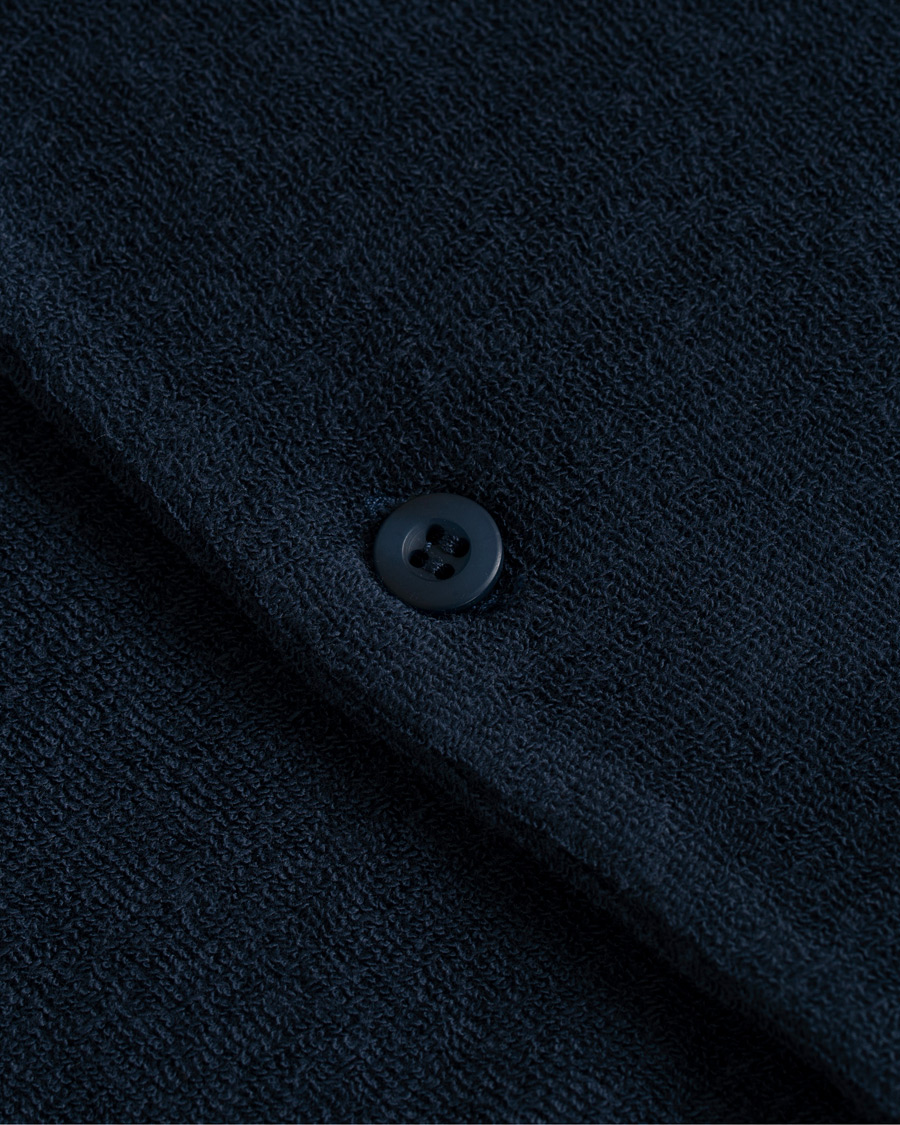 Herre | Skjorter | Sunspel | Towelling Camp Collar Shirt Navy