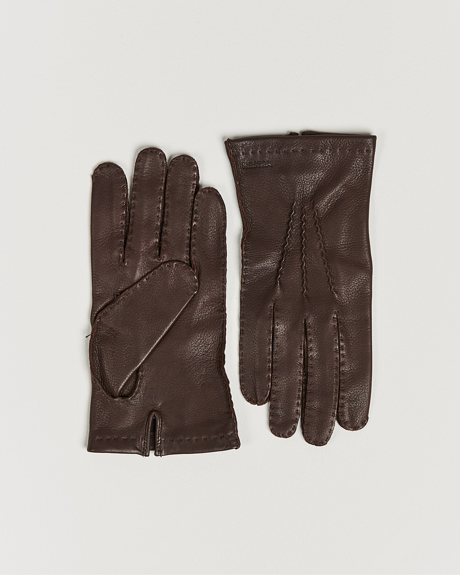 Herre |  | Hestra | Henry Unlined Deerskin Glove Chocolate