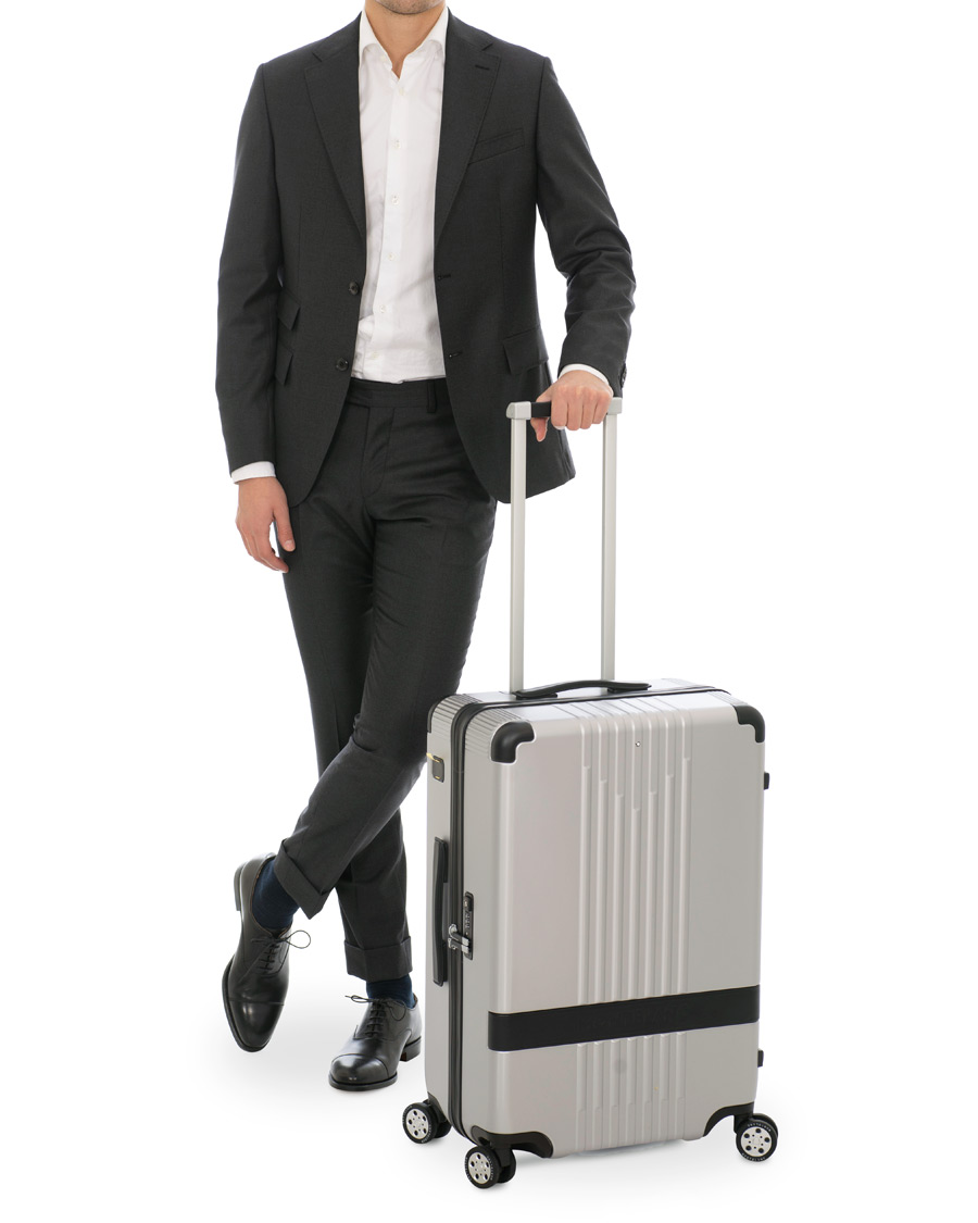 Herre | Montblanc Trolley Small/Medium 4 Wheels Black Silver | Montblanc | Trolley Small/Medium 4 Wheels Black Silver