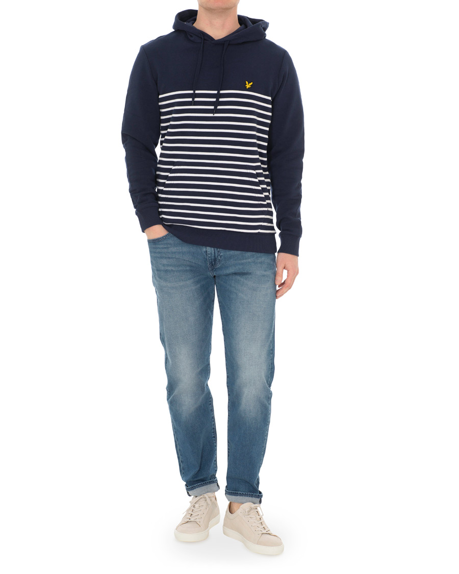 Herre | Gensere | Lyle & Scott | Stripe Hoodie Navy/White
