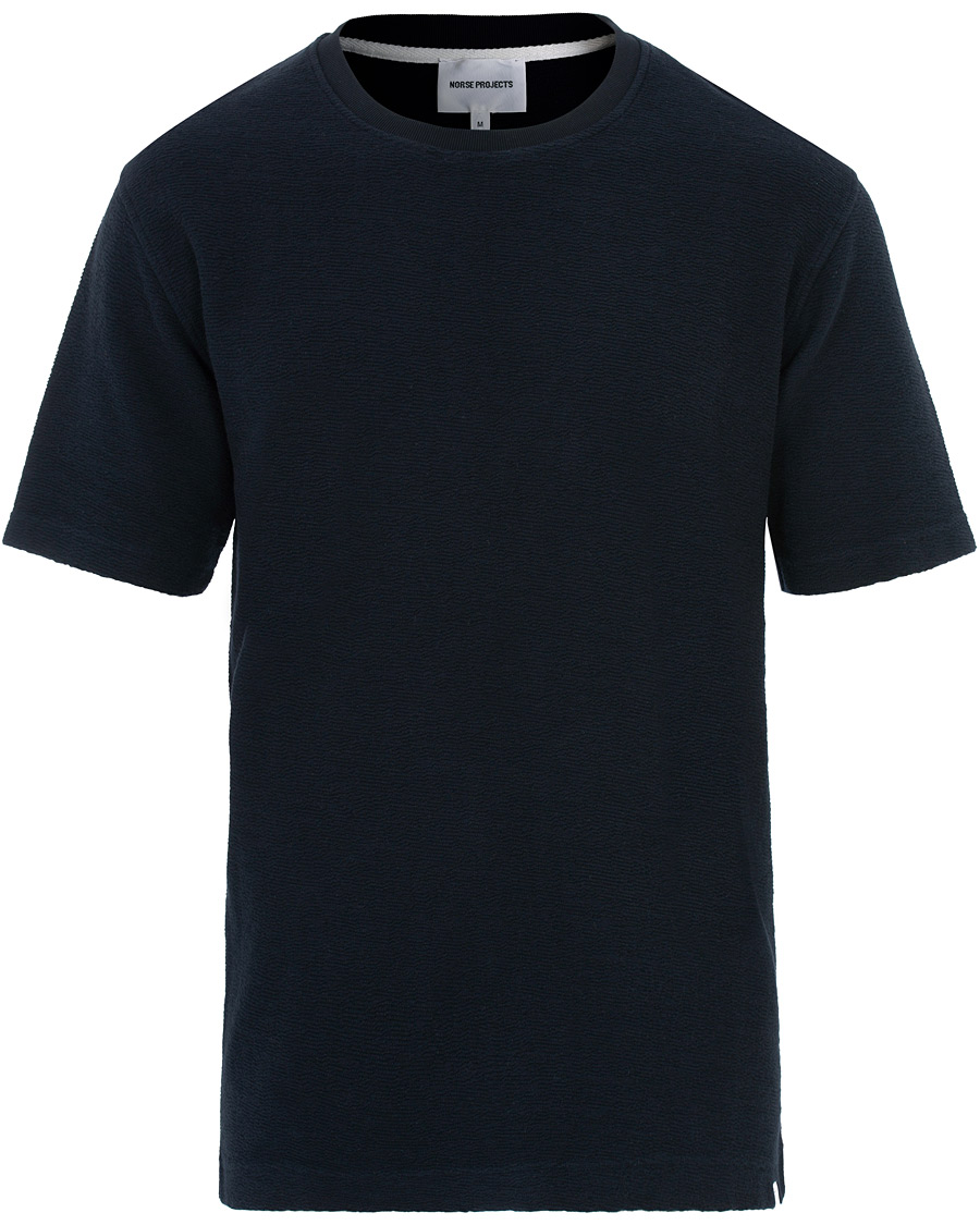 Herre | T-Shirts | Norse Projects | Johannes Texture Short Sleeve T-Shirt Dark Navy