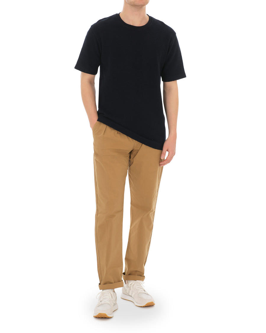 Herre | T-Shirts | Norse Projects | Johannes Texture Short Sleeve T-Shirt Dark Navy