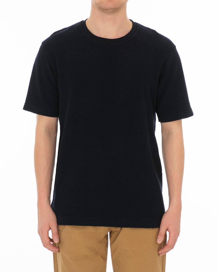 Herre | T-Shirts | Norse Projects | Johannes Texture Short Sleeve T-Shirt Dark Navy