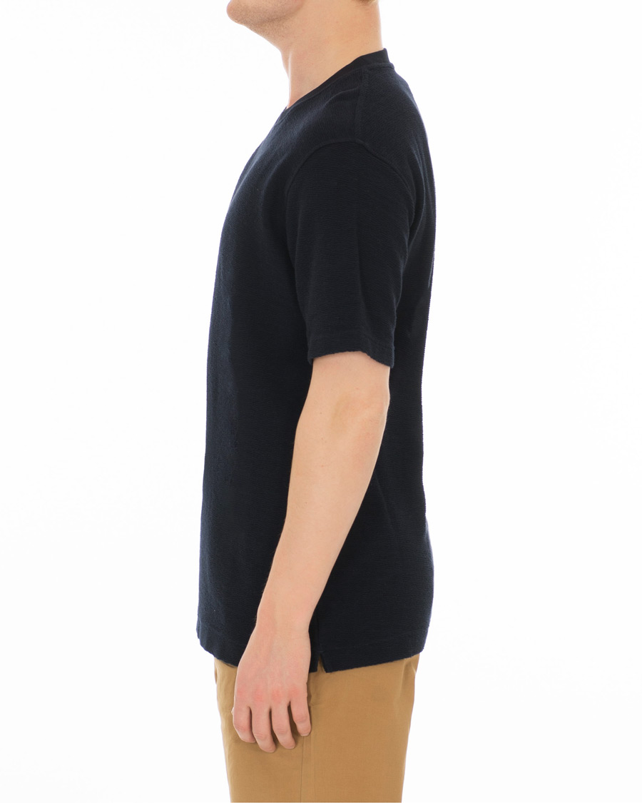 Herre | T-Shirts | Norse Projects | Johannes Texture Short Sleeve T-Shirt Dark Navy