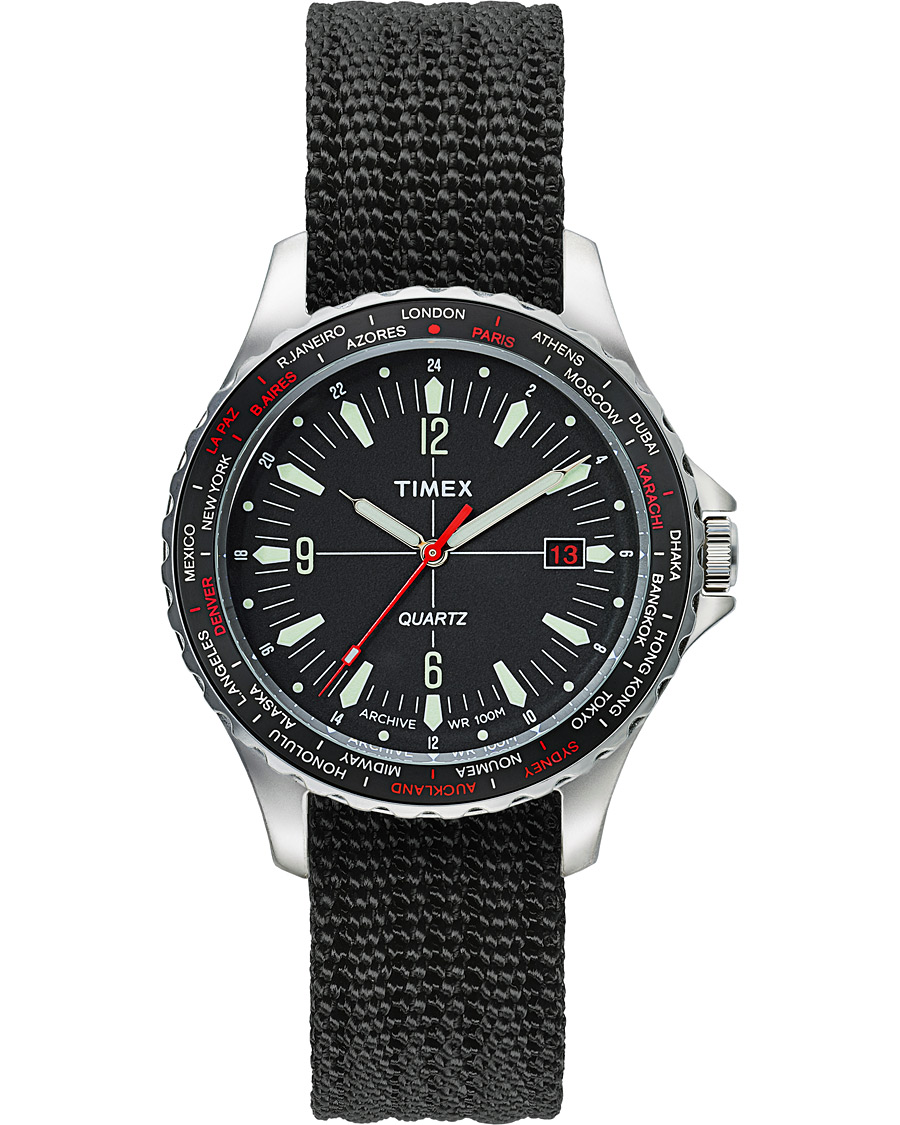 Herre | Timex Navi World Time 38mm Steel/Black Dial | Timex | Navi World Time 38mm Steel/Black Dial