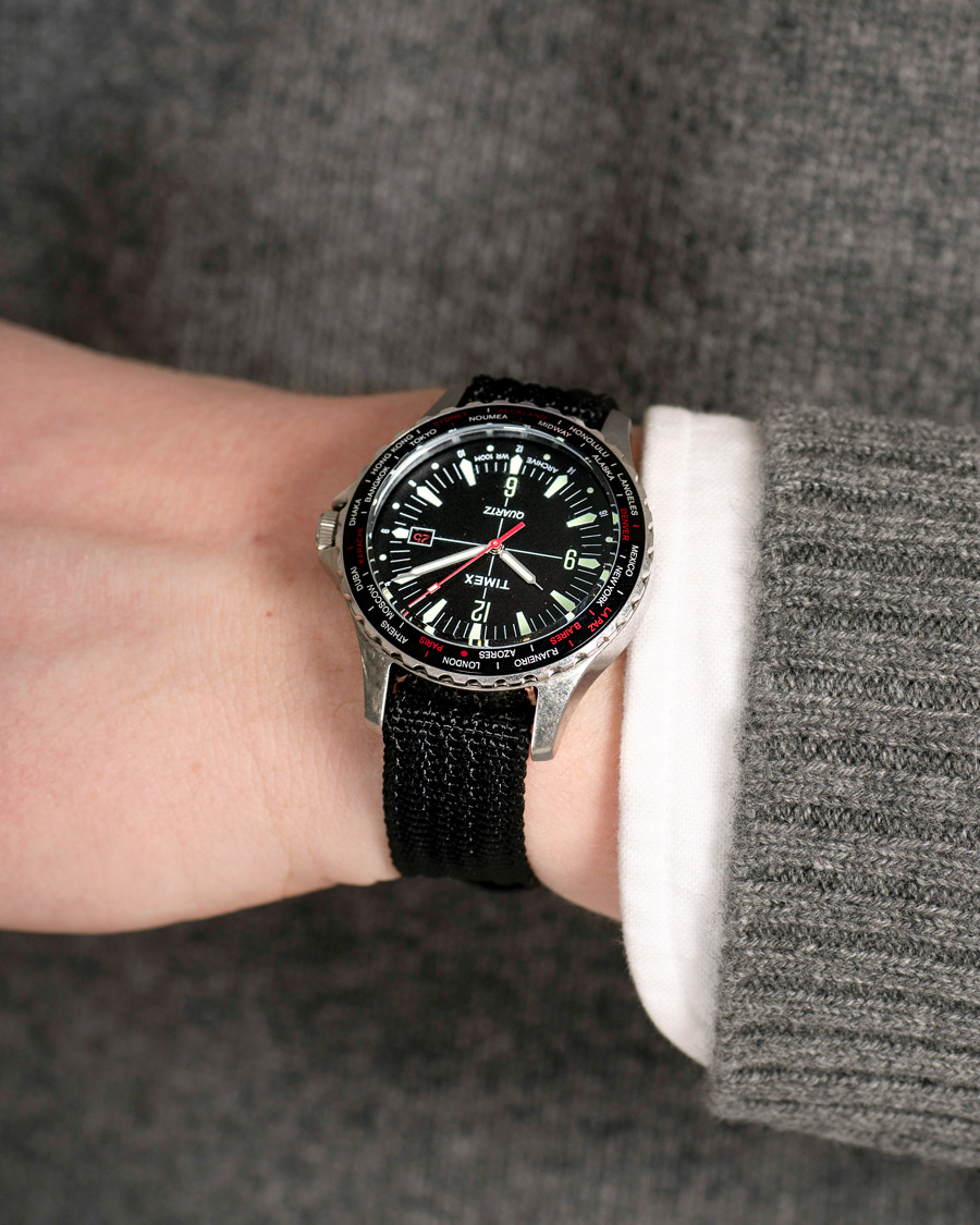 Herre | Timex Navi World Time 38mm Steel/Black Dial | Timex | Navi World Time 38mm Steel/Black Dial