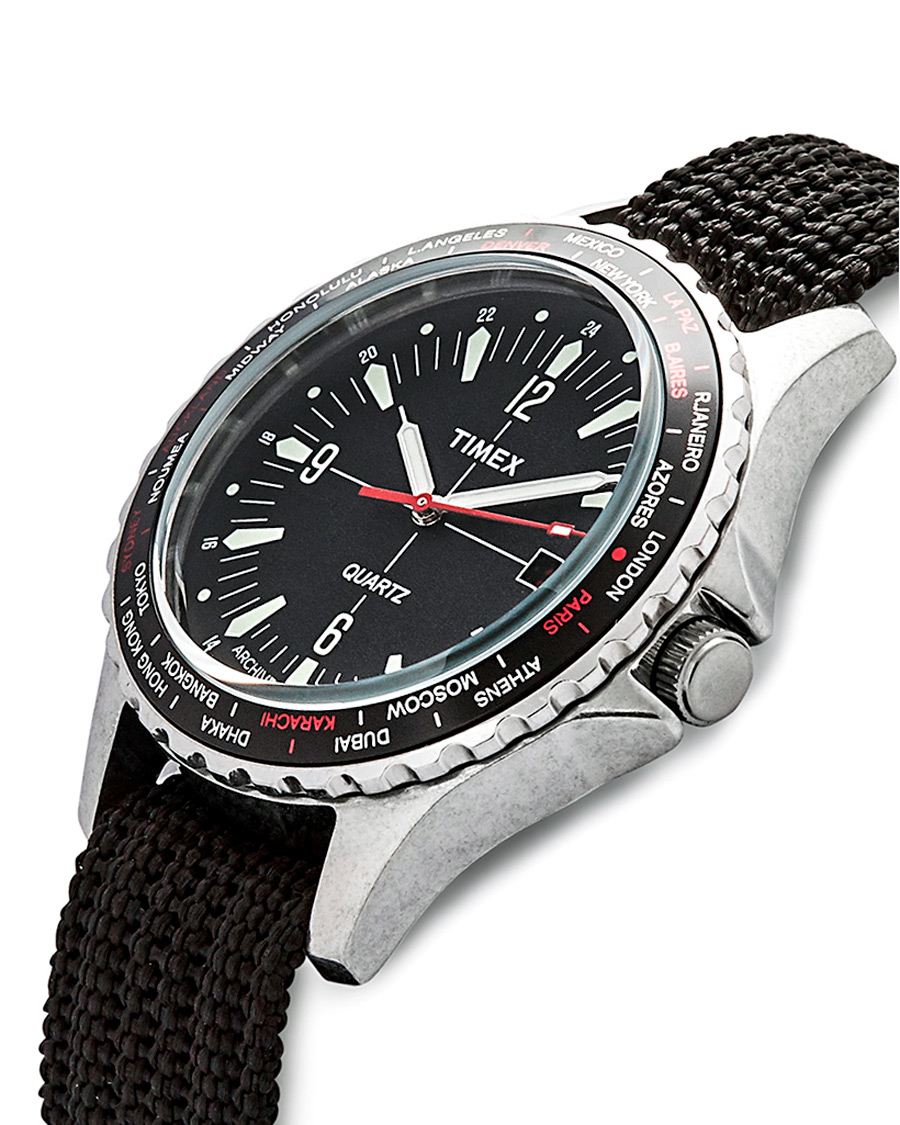 Herre | Timex Navi World Time 38mm Steel/Black Dial | Timex | Navi World Time 38mm Steel/Black Dial