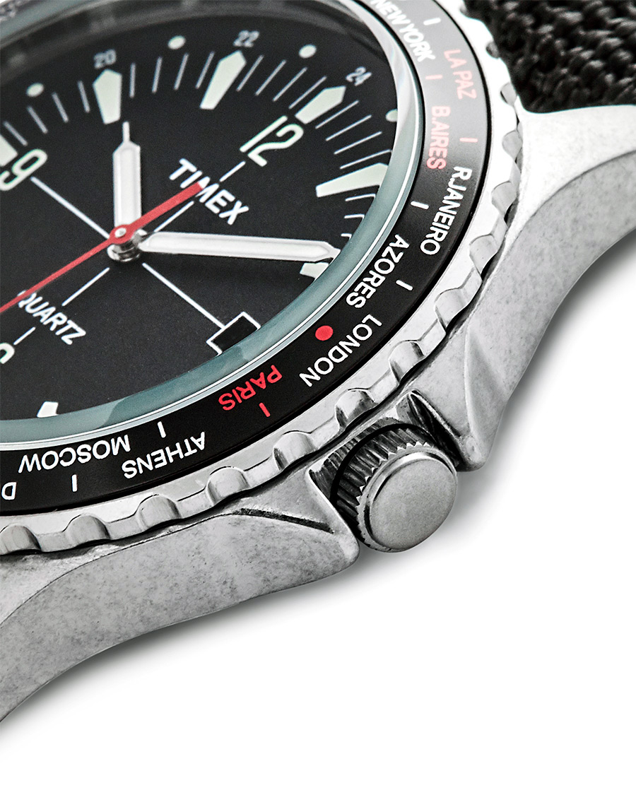Herre | Timex Navi World Time 38mm Steel/Black Dial | Timex | Navi World Time 38mm Steel/Black Dial