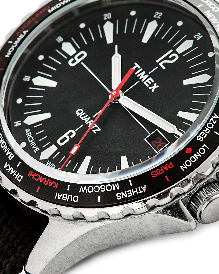 Herre | Timex Navi World Time 38mm Steel/Black Dial | Timex | Navi World Time 38mm Steel/Black Dial