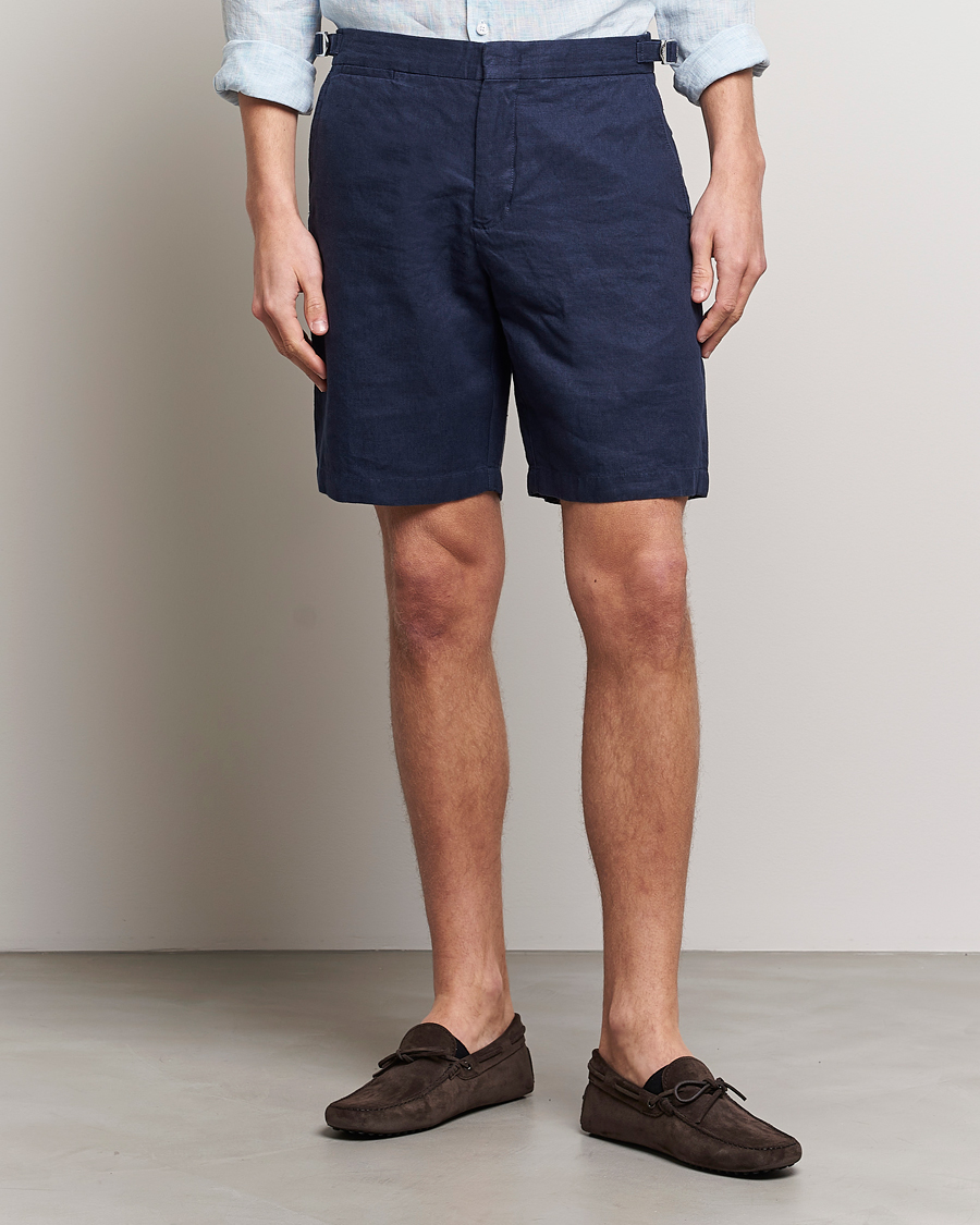 Herr |  | Orlebar Brown | Norwich Linen Shorts Navy