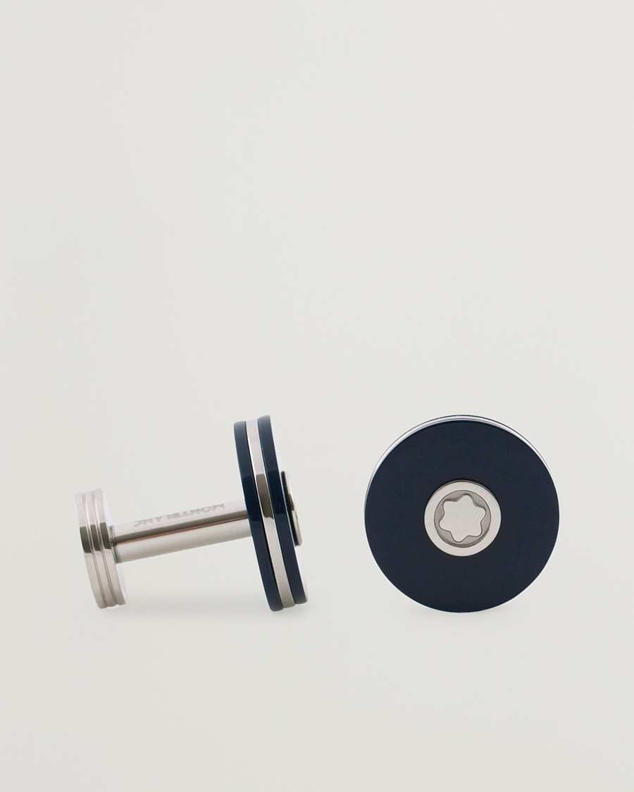 Herre | Montblanc PIX Steel Cufflinks Blue Resin | Montblanc | PIX Steel Cufflinks Blue Resin