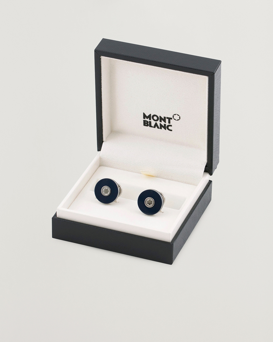 Herre | Montblanc PIX Steel Cufflinks Blue Resin | Montblanc | PIX Steel Cufflinks Blue Resin