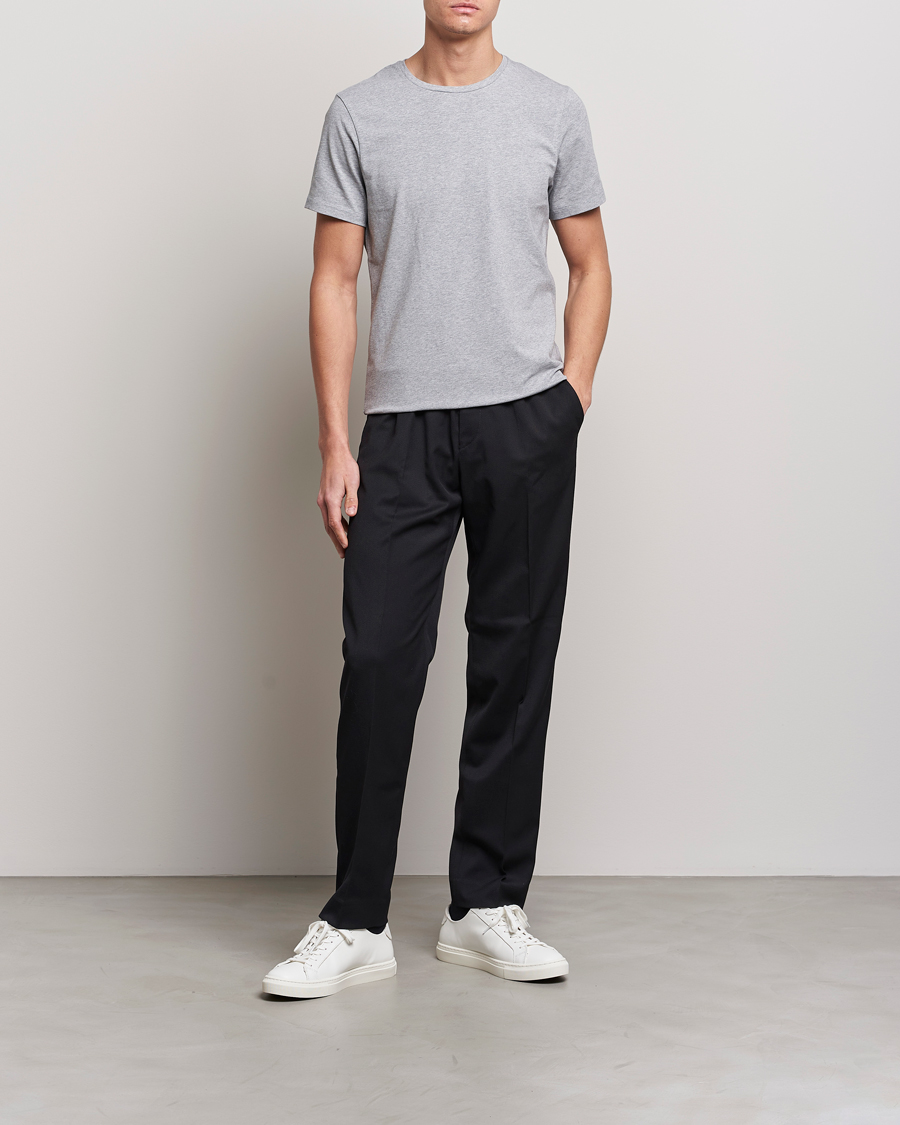 Herre | T-Shirts | Bread & Boxers | 2-Pack Crew Neck Tee Grey Melange
