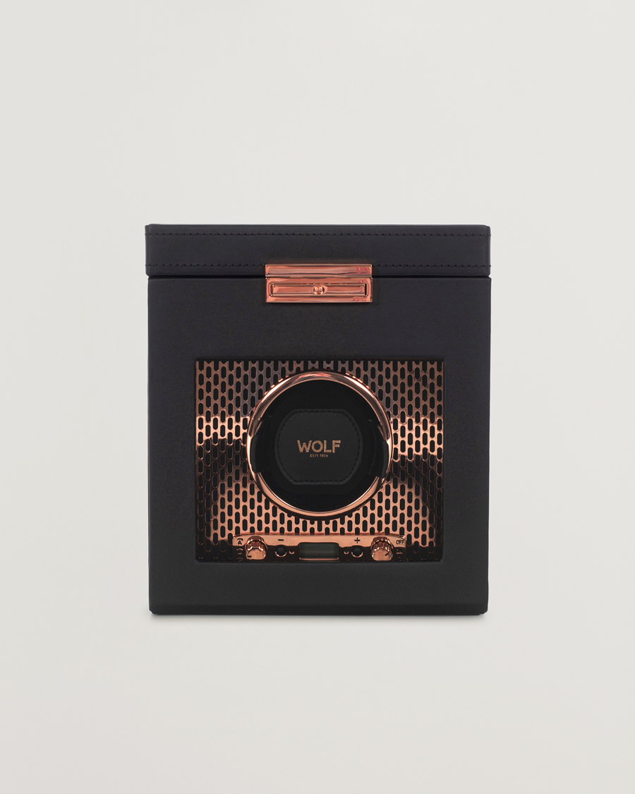 Herre | Klokke- og smykkeskrin | WOLF | Axis Single Winder with Storage Copper