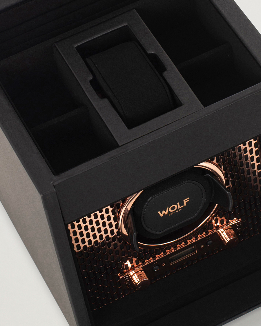 Herre | Klokke- og smykkeskrin | WOLF | Axis Single Winder with Storage Copper