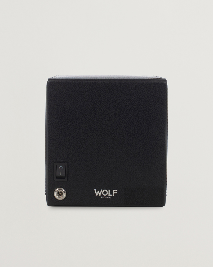 Herre | Klokke- og smykkeskrin | WOLF | Cub Single Winder With Cover Black