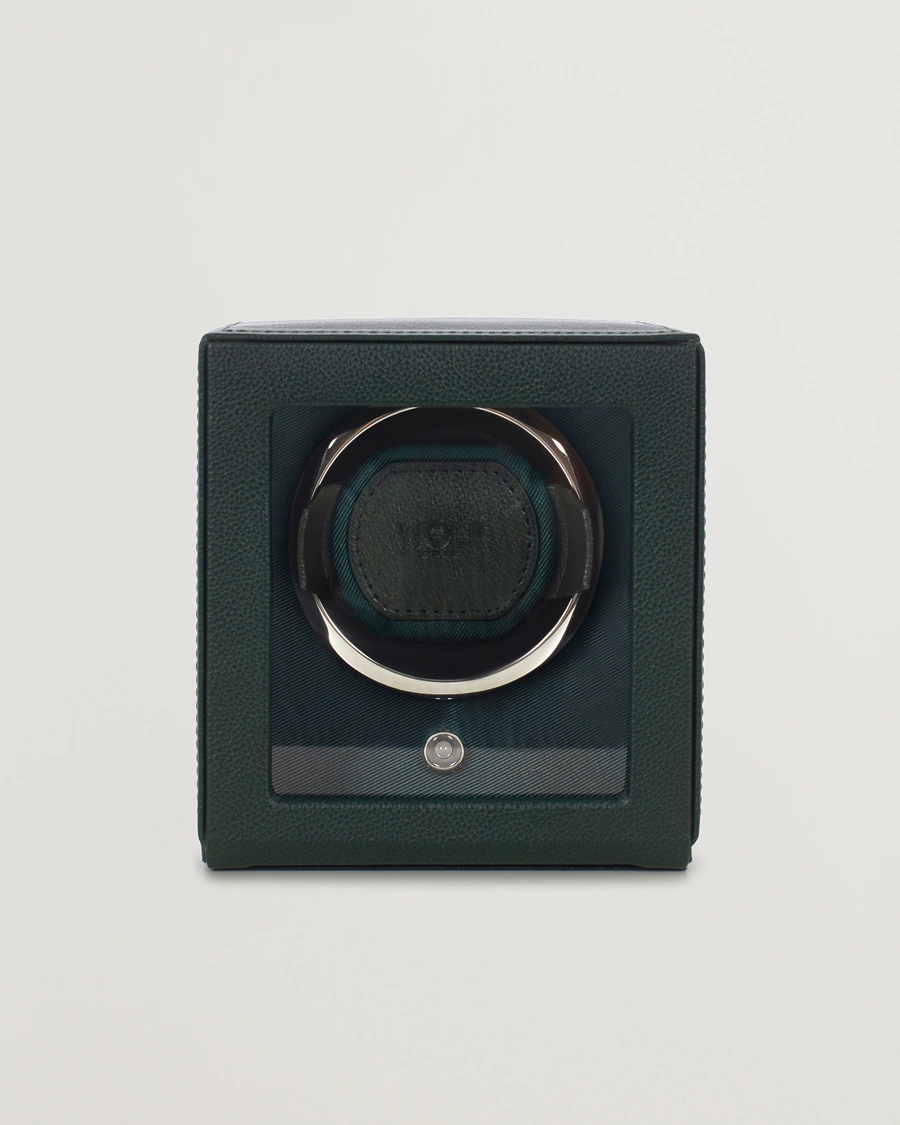 Herre | Klokke- og smykkeskrin | WOLF | Cub Single Winder With Cover Green