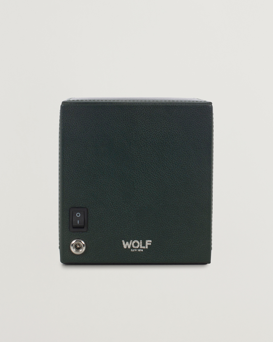 Herre | Klokke- og smykkeskrin | WOLF | Cub Single Winder With Cover Green