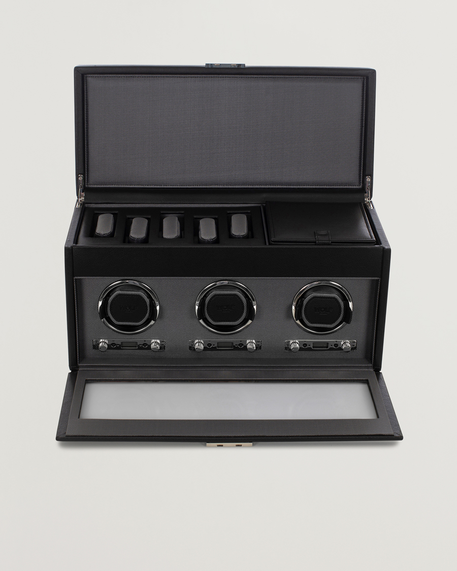 Herr | WOLF | WOLF | Viceroy Triple Winder with Storage and Travel Case Black