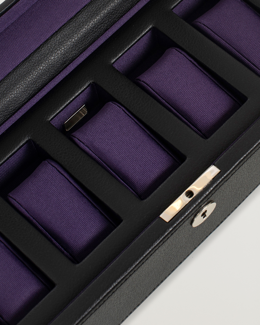 Herre | Klokke- og smykkeskrin | WOLF | Windsor 5 Piece Watch Box Black Purple