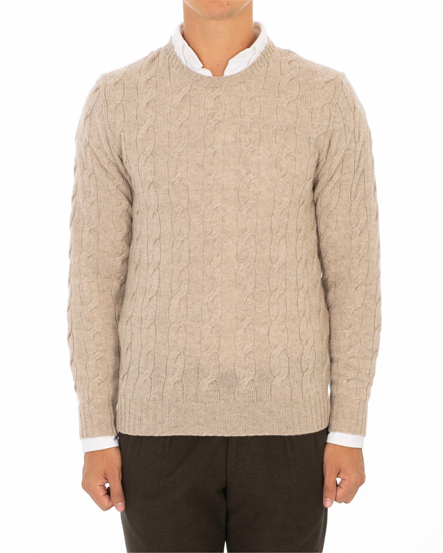 Herre | Gensere | Ralph Lauren Purple Label | Cashmere Cable Knit Oat Melange