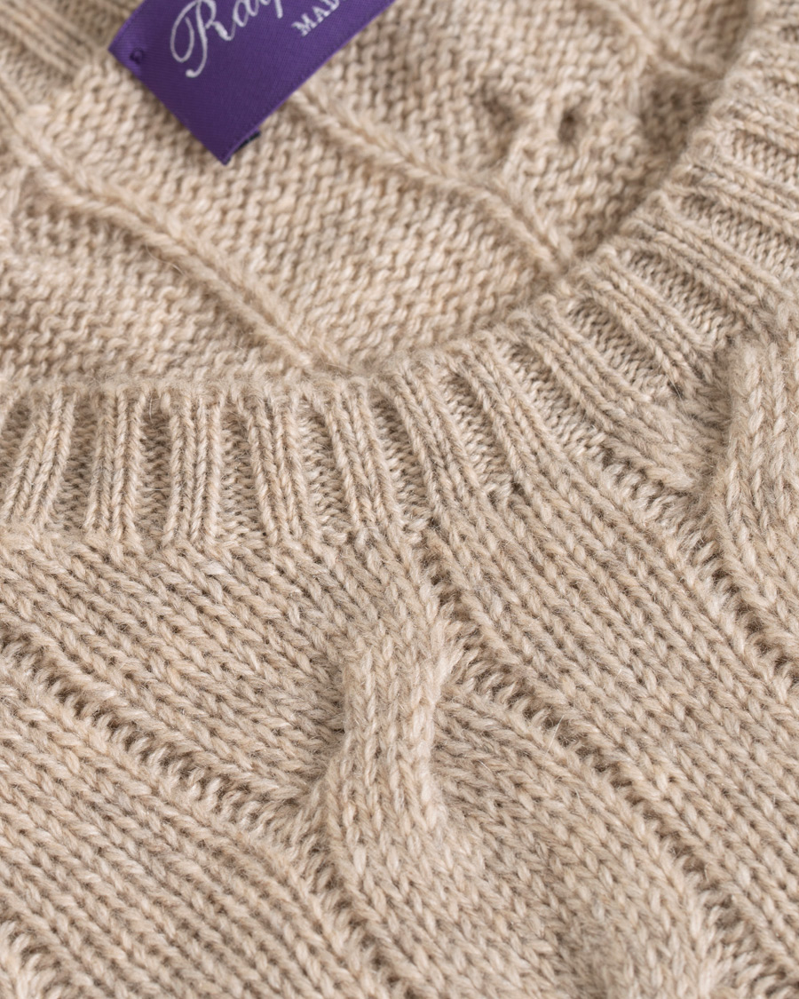 Herre | Gensere | Ralph Lauren Purple Label | Cashmere Cable Knit Oat Melange