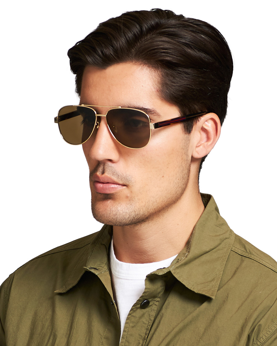 Herre | Gucci GG0528S Sunglasses Crystal/Brown | Gucci | GG0528S Sunglasses Crystal/Brown