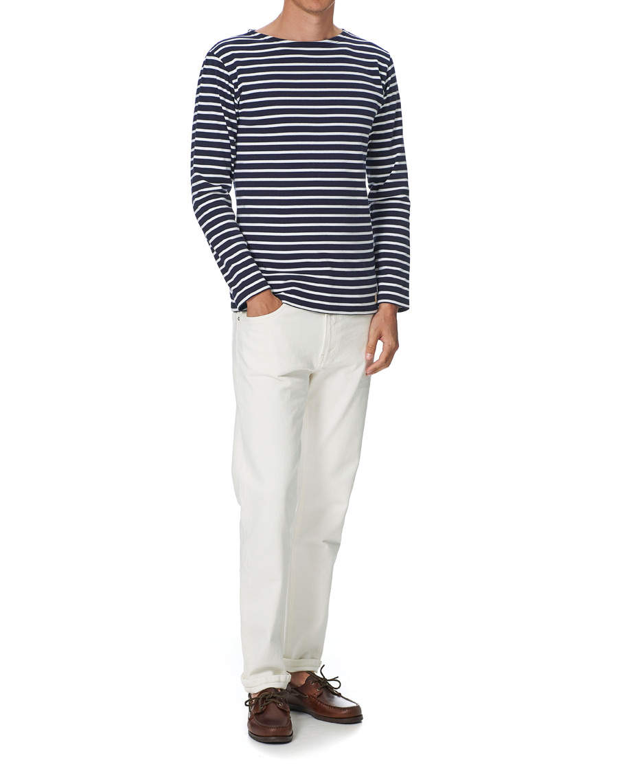 Herre | T-Shirts | Armor-lux | Houat Héritage Stripe Longsleeve T-shirt Navy/White
