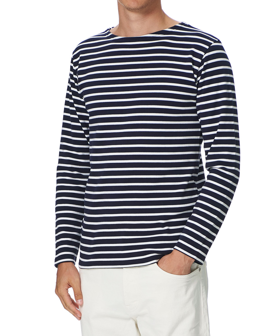 Herre | T-Shirts | Armor-lux | Houat Héritage Stripe Longsleeve T-shirt Navy/White