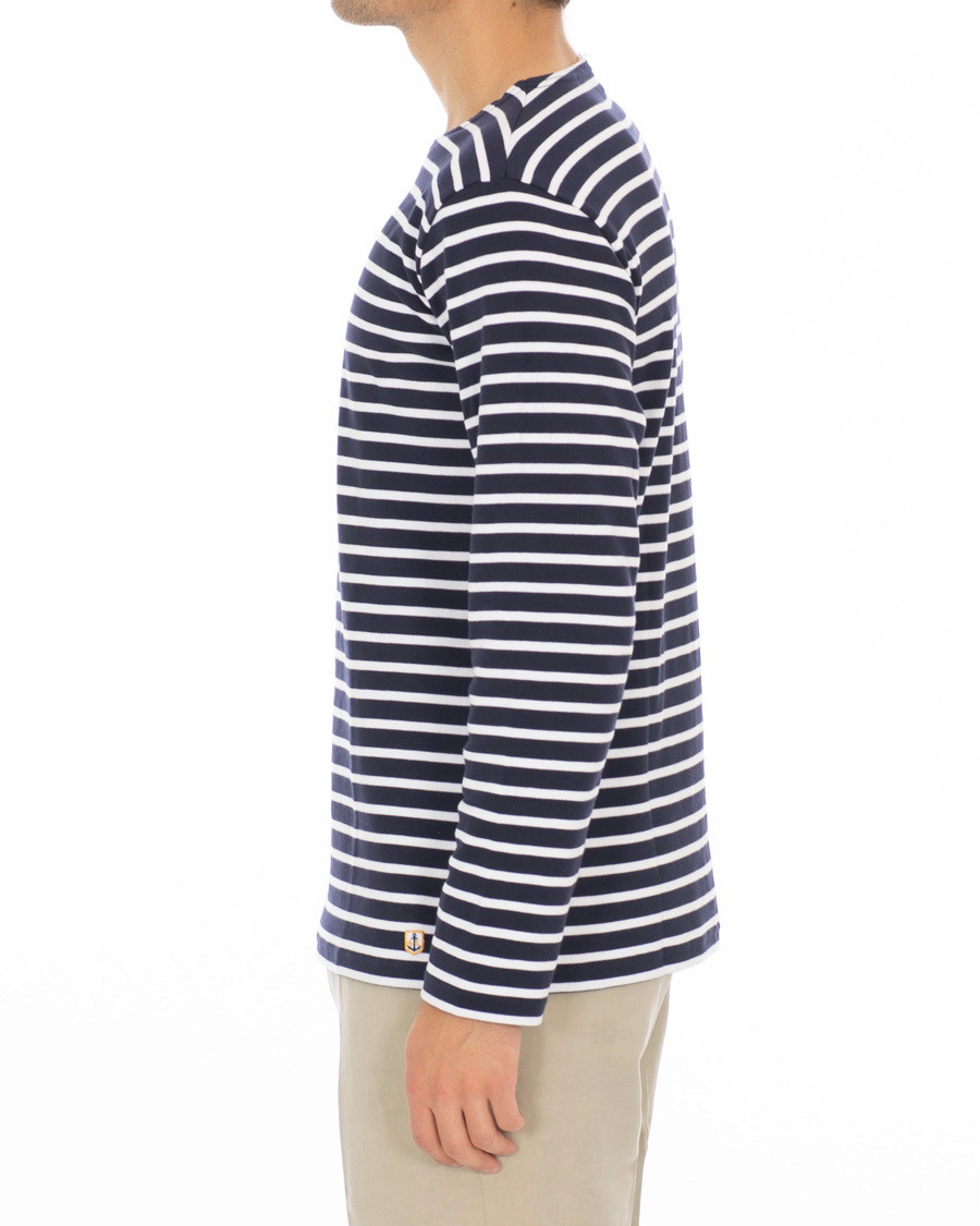 Herre | T-Shirts | Armor-lux | Houat Héritage Stripe Longsleeve T-shirt Navy/White