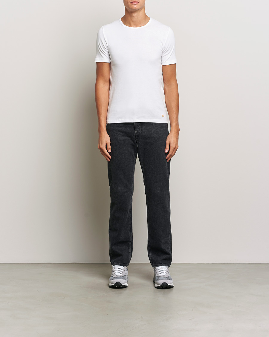 Herre | T-Shirts | Armor-lux | 2-Pack Crew Neck T-Shirt White/Rich Navy