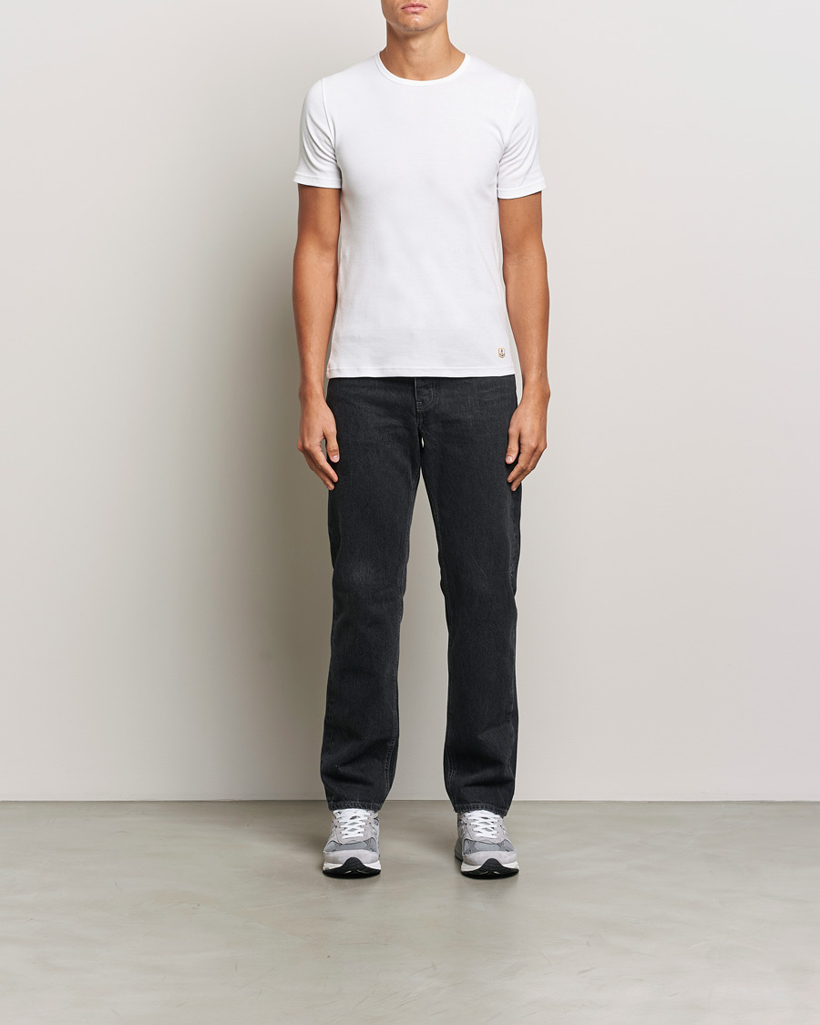 Herre | T-Shirts | Armor-lux | 2-Pack Crew Neck T-Shirt White/Grey Melange