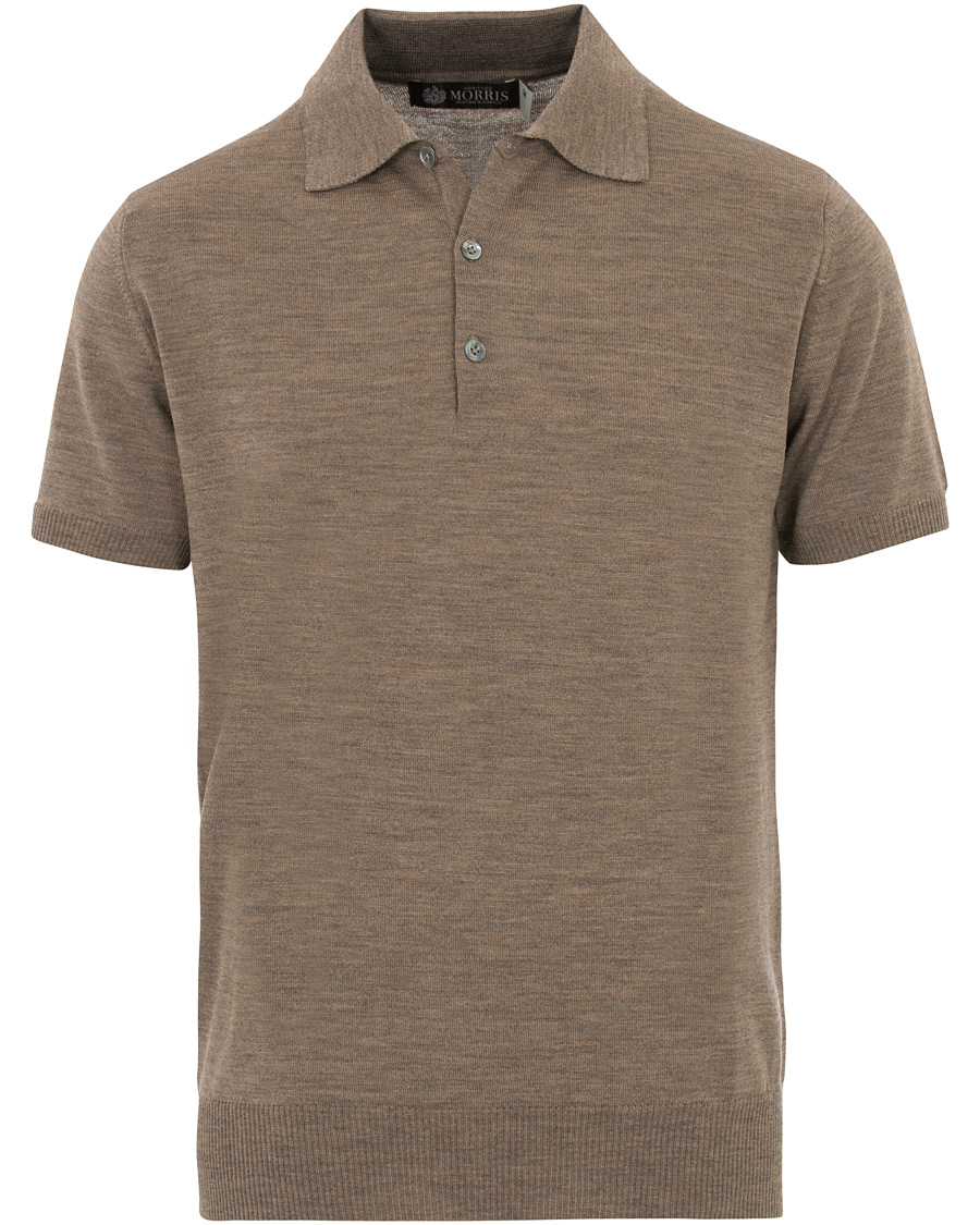 Herre | Pikéer | Morris Heritage | Knitted Short Sleeve Poloshirt Brown