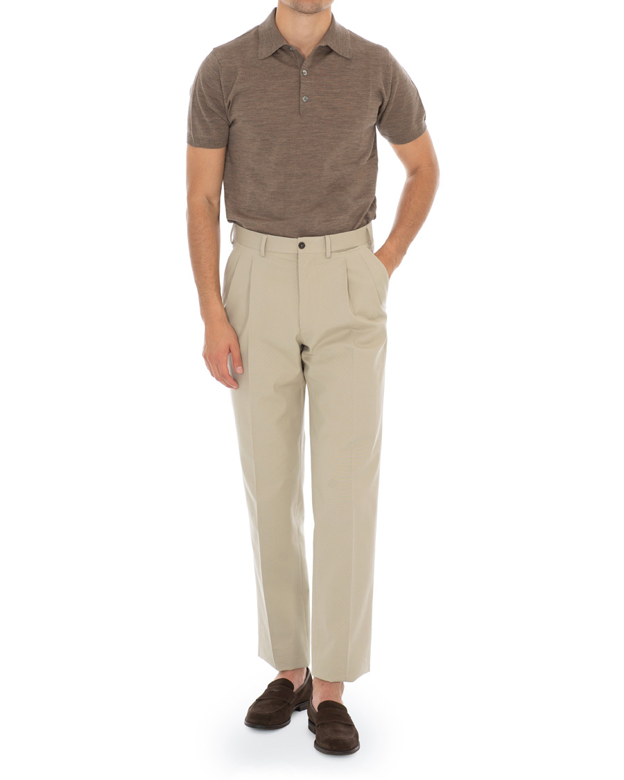Herre | Pikéer | Morris Heritage | Knitted Short Sleeve Poloshirt Brown