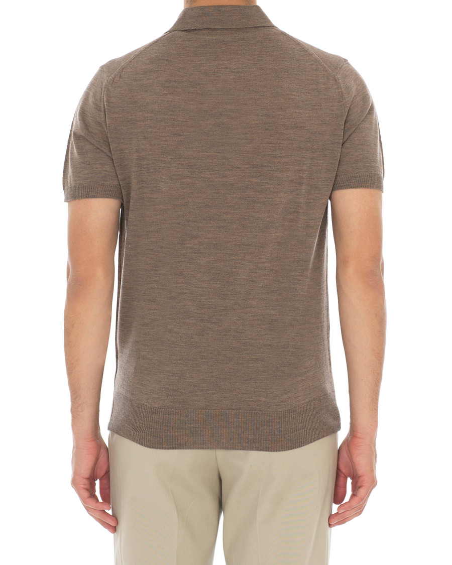 Herre | Pikéer | Morris Heritage | Knitted Short Sleeve Poloshirt Brown