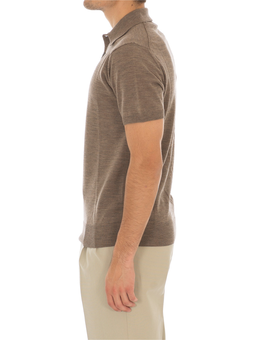 Herre | Pikéer | Morris Heritage | Knitted Short Sleeve Poloshirt Brown