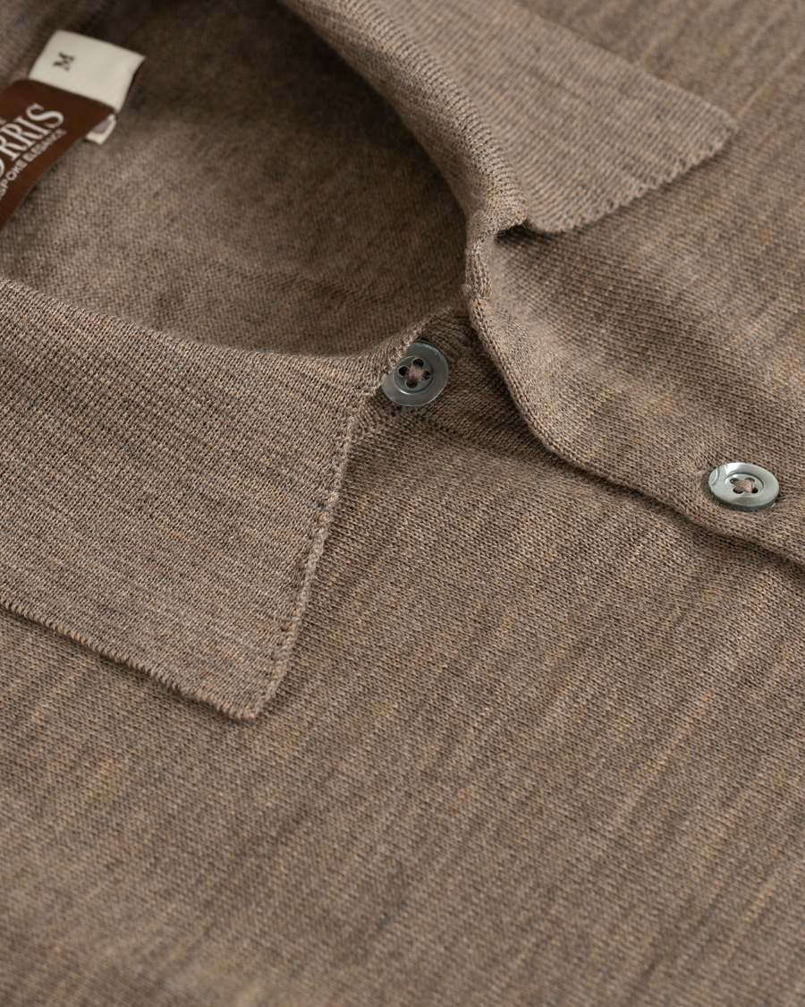 Herre | Pikéer | Morris Heritage | Knitted Short Sleeve Poloshirt Brown