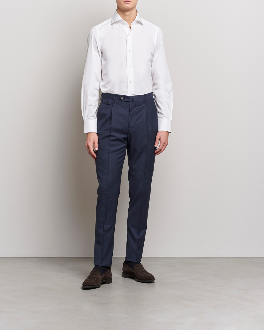 Herre |  | Finamore Napoli | Milano Slim Fit Classic Shirt White