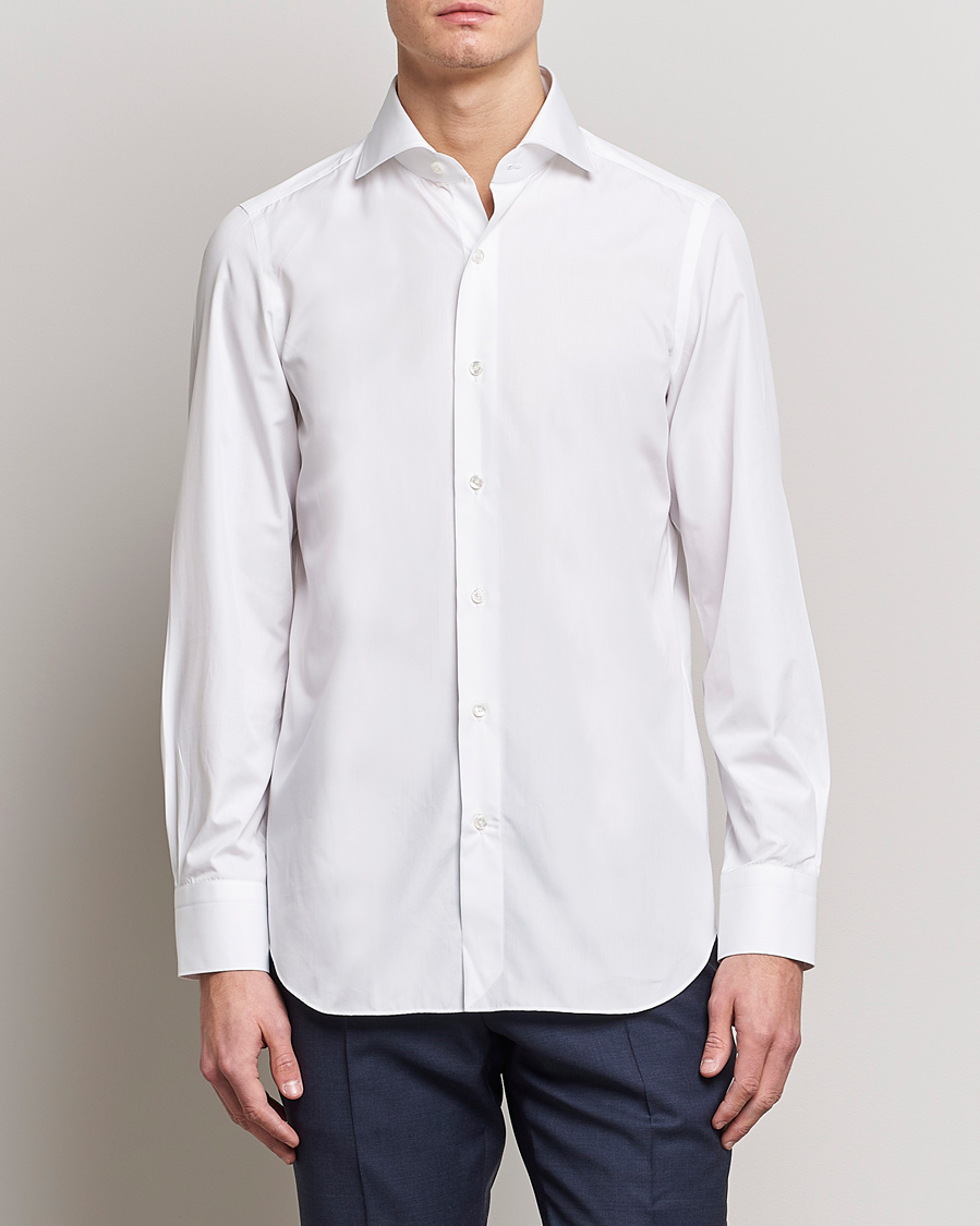 Herre | Businesskjorter | Finamore Napoli | Milano Slim Fit Classic Shirt White