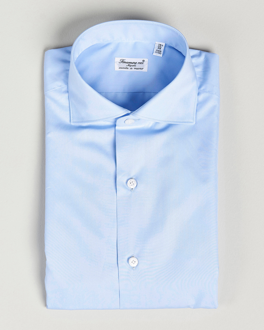 Herre | Skjorter | Finamore Napoli | Milano Slim Fit Classic Shirt Light Blue