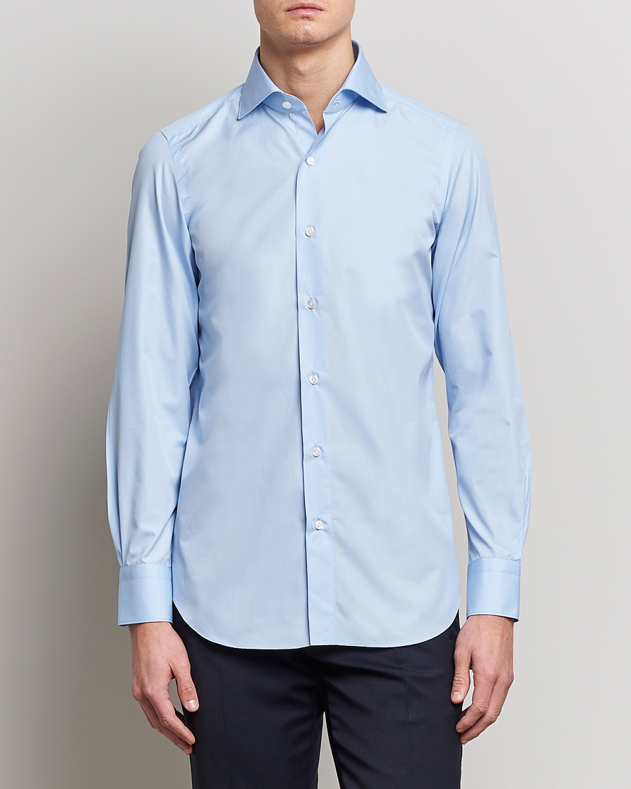 Herre | Finamore Napoli | Finamore Napoli | Milano Slim Fit Classic Shirt Light Blue