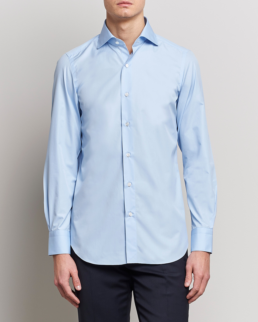 Herre |  | Finamore Napoli | Milano Slim Fit Classic Shirt Light Blue